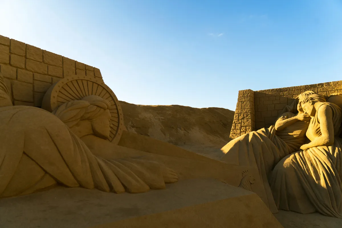Sand sculptures at the Las Canteras Sand Nativity